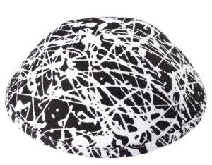 Picture of iKippah Black Paint Splatter Size 2